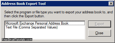 Outlook Express address book export tool