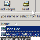 Print multiple contacts from your Outlook Express address book
