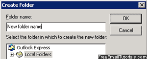 Create folders dialog in Outlook Express 