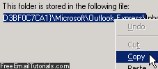 Get location of Outlook Express folders