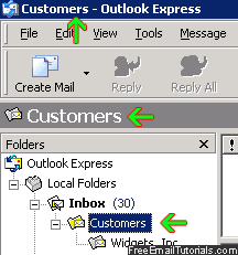 See current folder name in Outlook Express