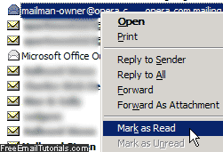Manually mark an email as Read or Unread in Outlook Express