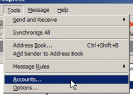 Creating a new email account in Outlook Express