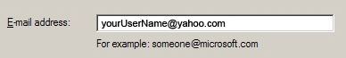 Enter your full Yahoo! Mail email address