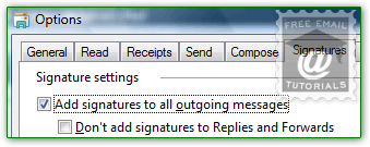 Enable or disable your Windows Mail signature