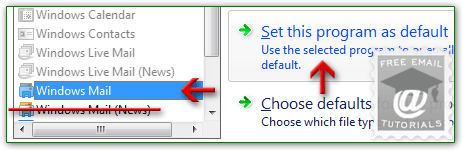 Manually set Windows Mail as Vista's default mail handler