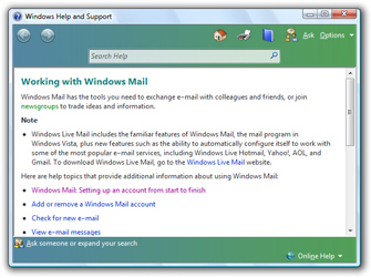 Windows Mail Help