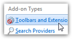 Access installed toolbars in Internet Explorer 8