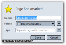 Adding and deleting bookmarks in Mozilla Firefox