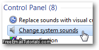 Click on "Change system sounds" in Windows 7