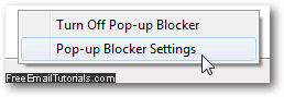 Customize popup blocker settings in Internet Explorer 8