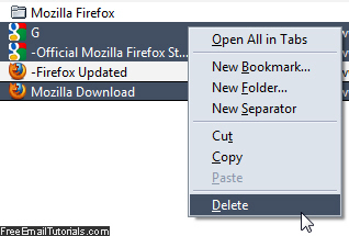 Delete several Firefox bookmarks at the same time