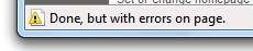 Hide error messages to the status bar in Internet Explorer