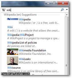 Make Internet Explorer get search suggestions from Wikipedia