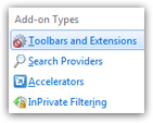 Plugins, add-ons and toolbars in Internet Explorer 8