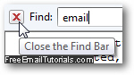 Search for text and close the Find bar when you are done