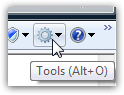 Gear icon for the Internet Explorer Tools menu
