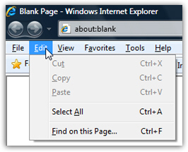 Visible classic menus in Internet Explorer