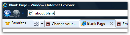 Use a blank page as homepage in Internet Explorer