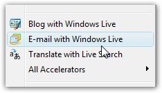 Right-click to email a link using Hotmail by default
