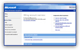 Hotmail account billing information