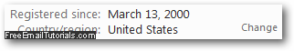 Hotmail account registration date for your email address