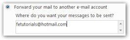 Enter the email forwarding address