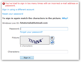 Problems signing into Hotmail