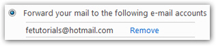 Setup Hotmail email forwarding