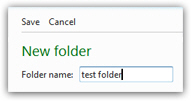 Choose a name for your new Hotmail email folder