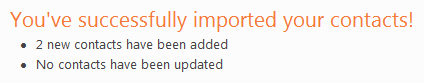 Successful contact import