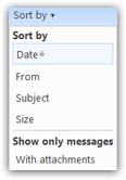 Email sorting with Hotmail