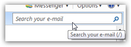 Find emails with the Hotmail search tool