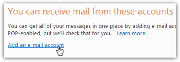 Add another email account to Hotmail