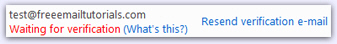 Hotmail awaiting email verification