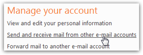 Send and receive mail from other email accounts
