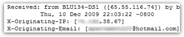X-Originating-IP email header field in Hotmail