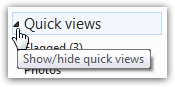 Turn off Quick Views by clicking on the Show or hide button