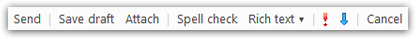 Hotmail email main toolbar