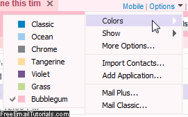Change colors in Yahoo Mail