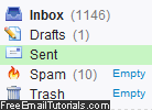 Yahoo Mail sent emails folder