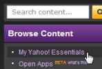 Add content from Yahoo Essentials